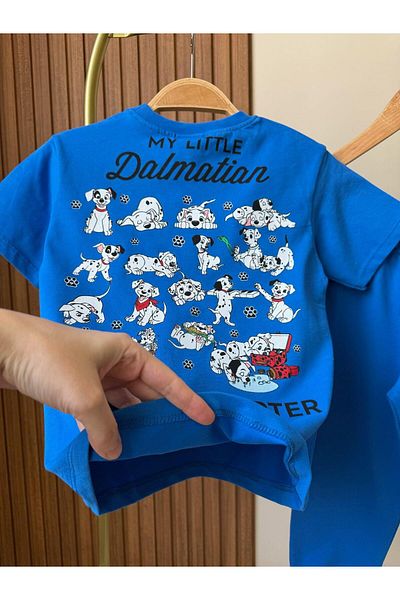 Magu Set de trening din bumbac verde cu model de câine drăguț pentru băiat – tricou și fundul de jogger