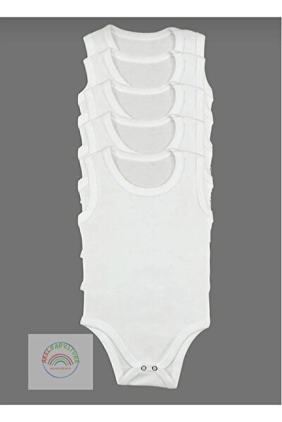 ARELSTORE Bebek Basic Pamuk Penye Bisiklet Yaka 5 Li Atlet Body Zıbın 3-4-5-6 Yaş