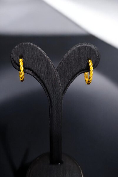 BEYZA DERELİ TAKI AKSESUAR 22 Ayar Fiziki Altın Kaplama Burma Halka Küpe