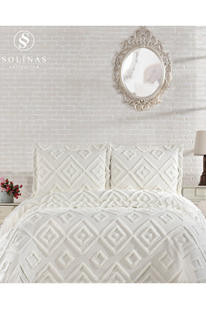 Solinas Collection Larin Krem King Size İnce Pike Yatak Örtüsü (270 cm x 260 cm)