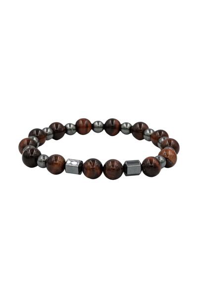 OSMANLI DOĞAL TAŞ Kaplan Gözü-Hematit Doğal Taş Erkek Bileklik