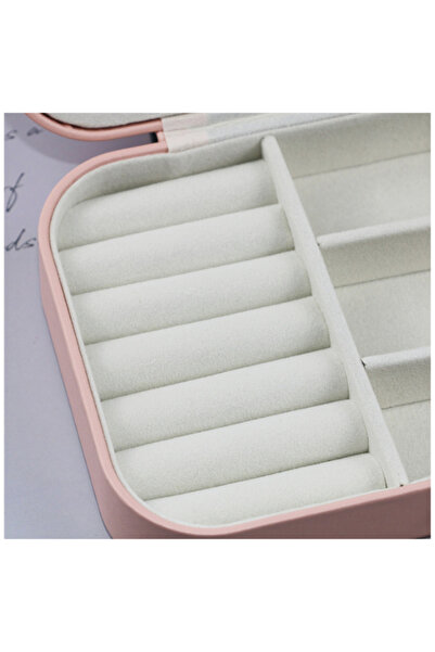 Generic Practical Double-Layer Jewelry Bag - Pink