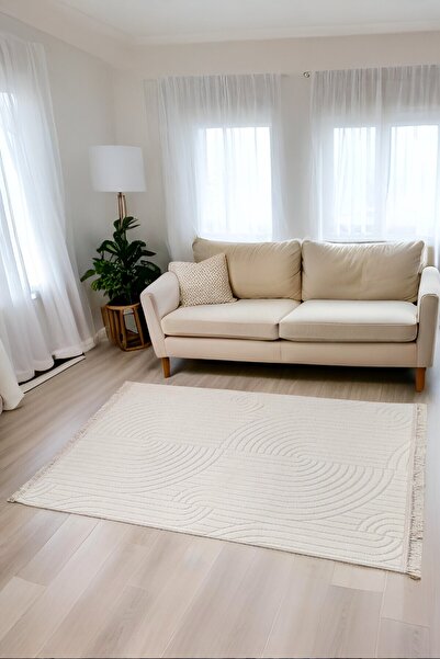 Myevilla Dekoratif Bergama Serisi Salon Oturma Odası Mutfak Kesme Yolluk Makine Halısı 9801a