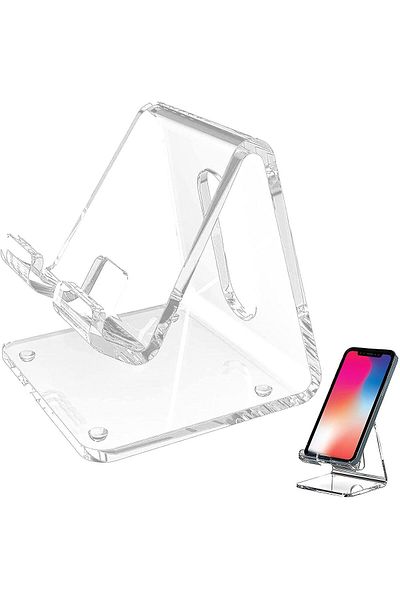 SP SMARTPOINTS Acrylic Cell Phone Stand, Portable Phone Holder, Clear Phone Stand for Desk