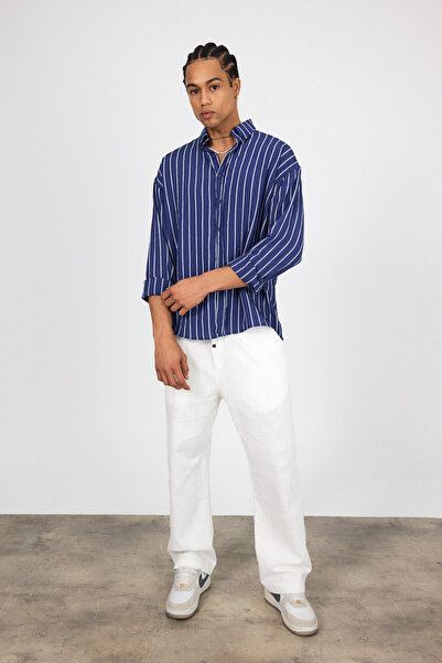 İLKCET MODA Тканина Oversize чоловіча сорочка