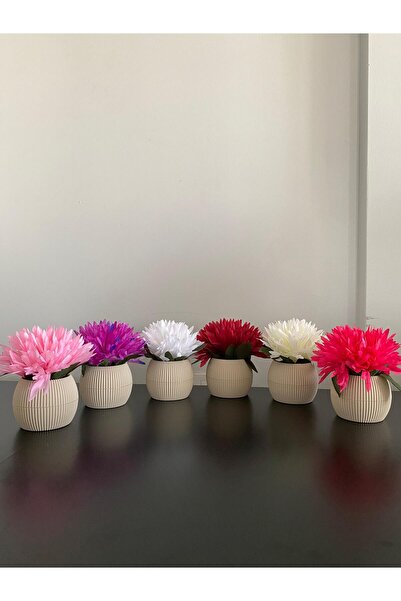 LABURN 3 Adet Küçük Boy Saksıda Yapay Çiçek Bitki , Gerçekçi Yapay Çiçek Masa Dekoru