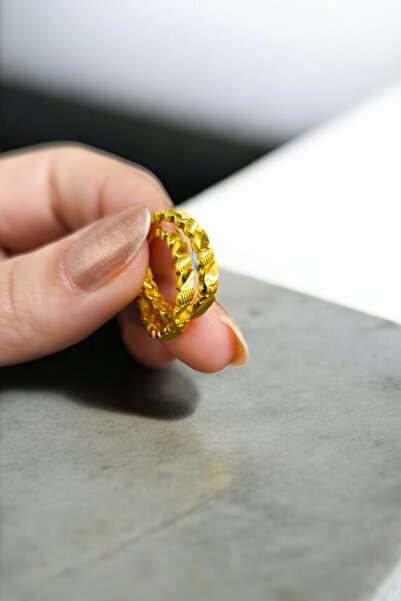 BEYZA DERELİ TAKI AKSESUAR 22 Ayar Fiziki Altın Kaplama Arpa Halka Küpe