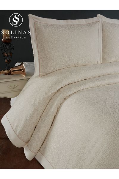 Solinas Collection Bellamira Cream – Mink Edge Double Bedspread