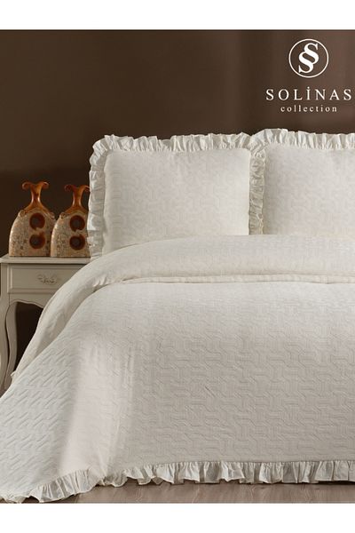 Solinas Collection Miranda Cotton Cream Double Bedspread