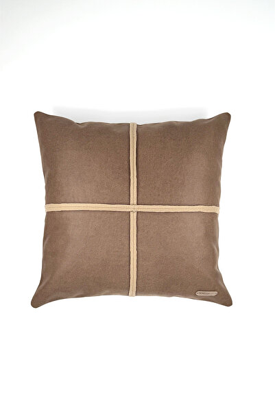 Doryan Home London Çizgi Detaylı Suni Nubuk Kare Kırlent Kılıfı - Açık Kahve ...