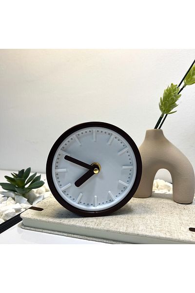 OEM Decorative clock "Spectrum", 11 cm, brown, 3D printed from PLA (Bioplastic)