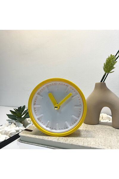 OEM Decorative clock "Spectrum", 11 cm, yellow, 3D printed from PLA (Bioplastic)
