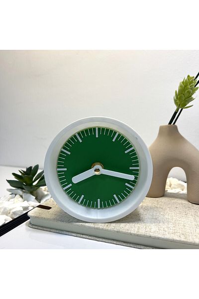 OEM Decorative clock "Kaleia", 11 cm, green, 3D printed from PLA (Bioplastic)