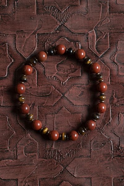 Saff Doğal Taş Certified Red Jasper, Tiger Eye & Hematite Natural Stone Bracelet – Saff Natural Stone