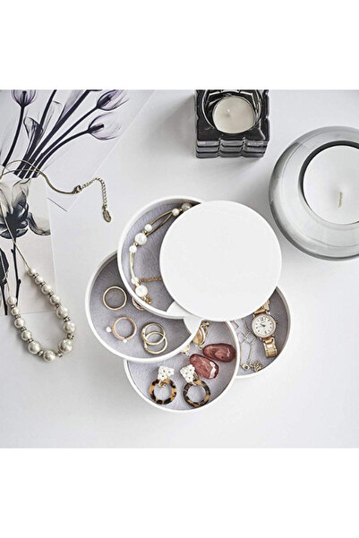 Generic 4-Compartment Jewelry Organizer - White