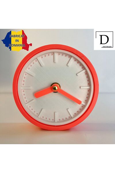 OEM Decorative clock "Spectrum", 11 cm, pink, 3D printed from PLA (Bioplastic)