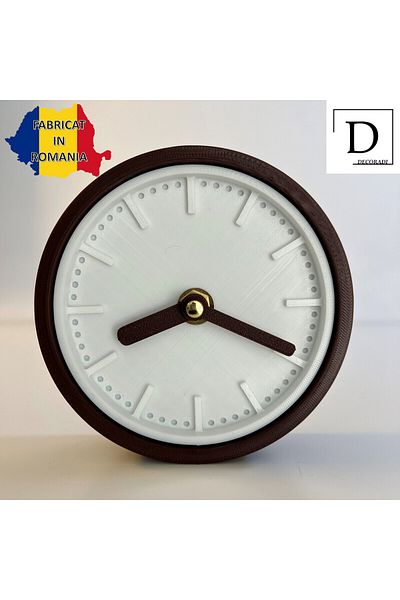 OEM Decorative clock "Spectrum", 11 cm, brown, 3D printed from PLA (Bioplastic)