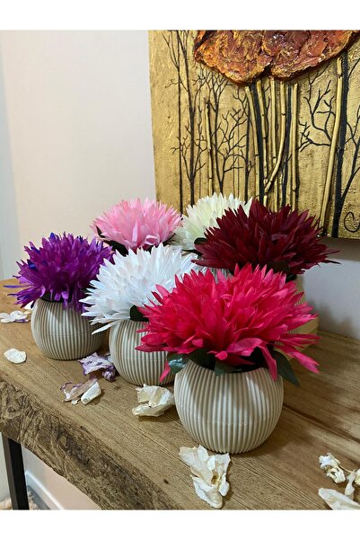 LABURN 3 Adet Küçük Boy Saksıda Yapay Çiçek Bitki , Gerçekçi Yapay Çiçek Masa Dekoru