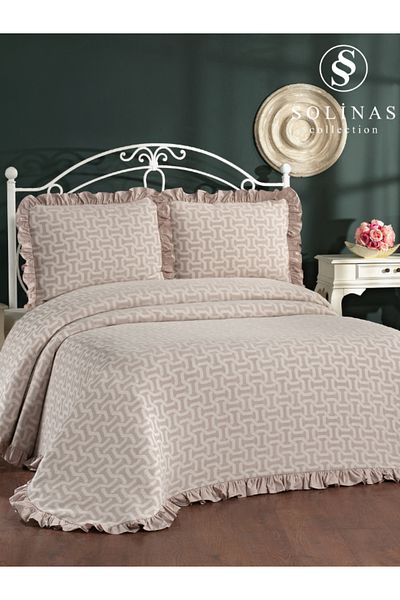 Solinas Collection Miranda Cotton Mink – Cream King Size Bedspread