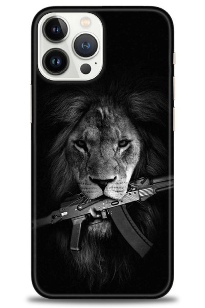 MRCİLETİSİM حافظة متوافقة مع هاتف iPhone 14 Pro Max مطبوعة بدقة HD - بندقية و...