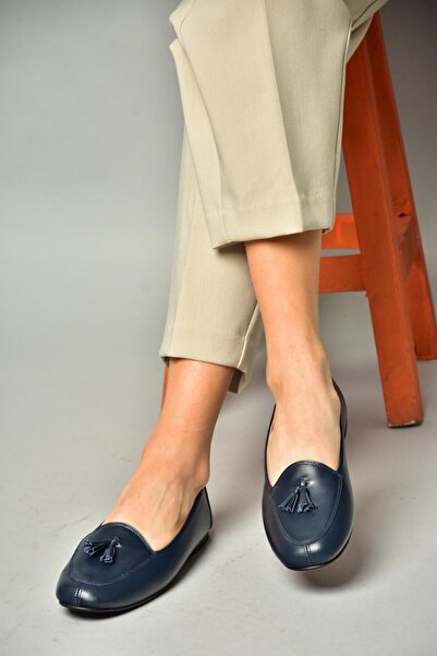 Fox Shoes R667001203 Balerini din piele naturală bleumarin