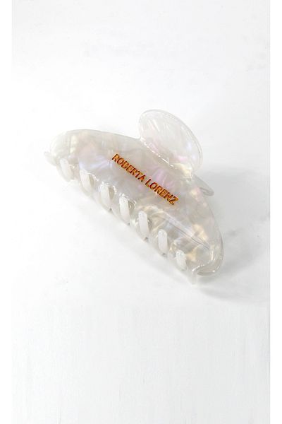 Roberta Lorenz Written White Patterned High Quality Latch Buckle / 10 cm