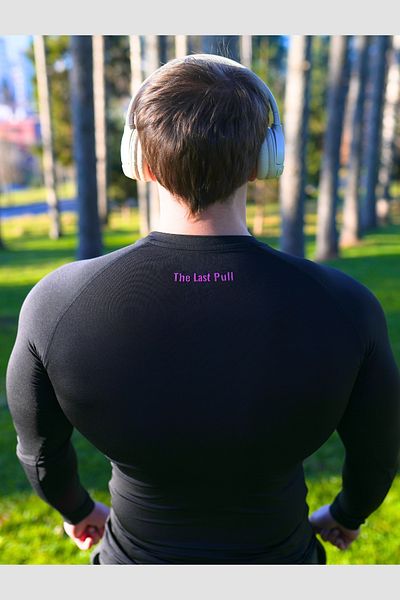 The Last Pull Compression Sweat-Wicking Long Sleeve T-Shirt Pink Logo – Black