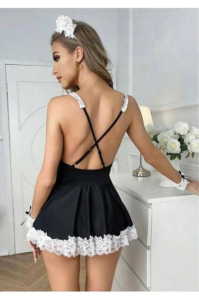 NİMSE LOVE Σετ εσωρούχων ειδικής σχεδίασης Navy Blue Ruffle Λεπτομέρεια