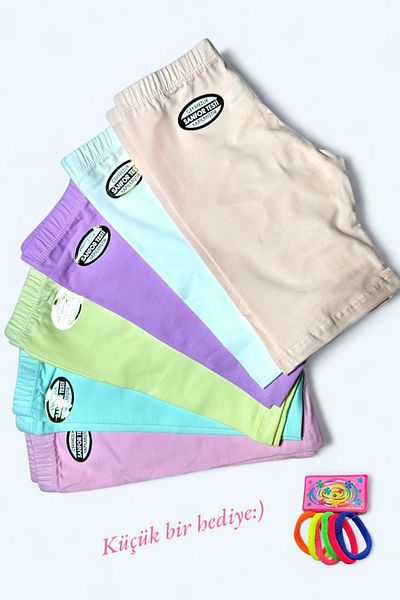 Kossiga Чифт от 6 къси памучни клина за момичета над коляното - Dondeza & Tutku Sales Store
