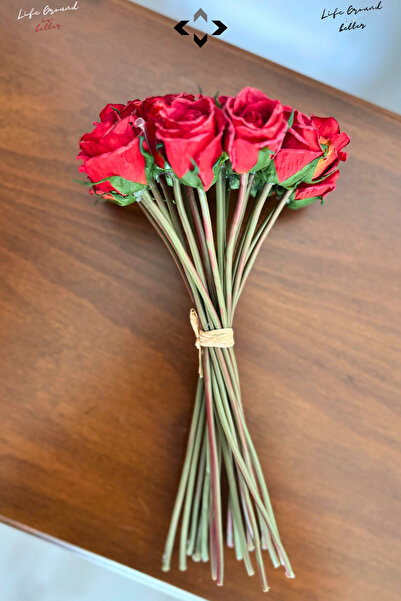 LİGROUND 20 Pcs Doğal Görünümlü Yapay Gül Buketi 20 Adet Ev Dekorasyon Düğün Gelin Gül Demeti 32 Cm