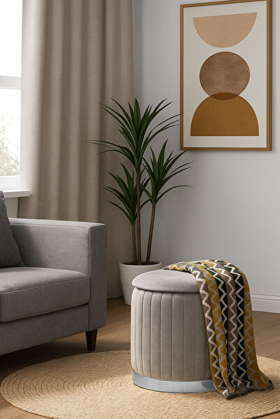 Zem Long Line Sandıklı Puf , Gri Silver