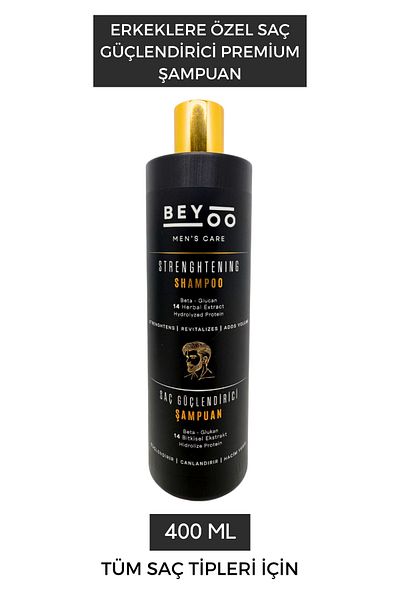 Beyoo Strengthening Shampoo 400ml – Herbal Anti-Hair Loss for Men – Biotin & Keratin