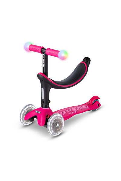 Micro Mini2Grow Deluxe Magic LED Pink 3 Tekerlekli Scooter