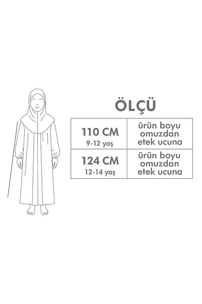 Sonbaharmoda Момичешка рокля с хиджаб, едно парче молитвен тоалет, обличане и сваляне на забрадка с памучен еластичен ръкав