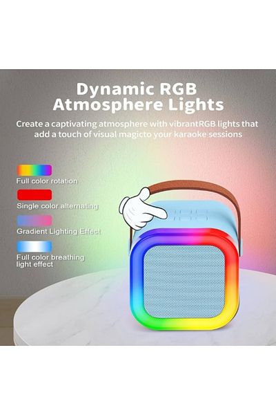 OEM Microfon karaoke cu difuzor portabil, conexiune Bluetooth, iluminare RGB dinamică, difuzor de 6 W, SUA