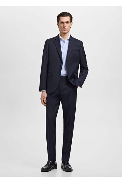 MANGO Man Çizgili slim fit kumaş gömlek