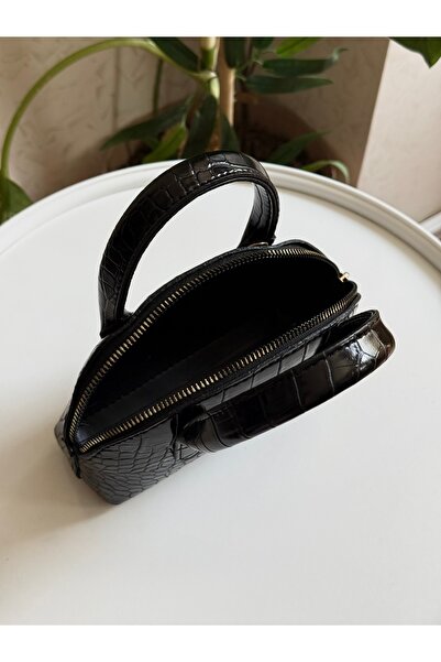 ZEYS Γυναικεία γυαλιστερή μίνι τσάντα ώμου με μοτίβο κροκόδειλου με μακρύ λου...