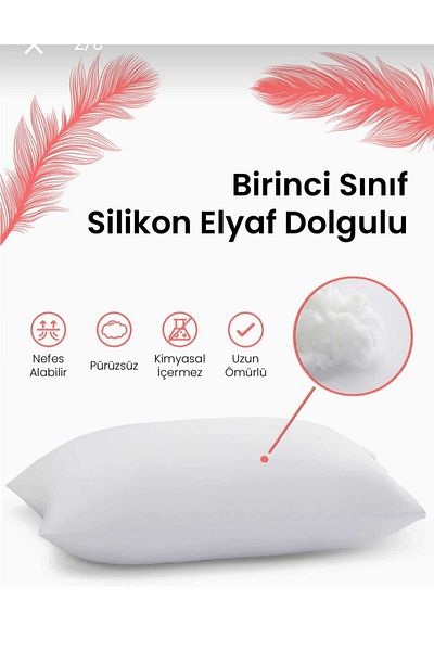AYHOME Puff Luxs Премиум възглавница от фибри с мъниста 800 гр. 50 X 70 см. Силиконова възглавница, която може да се пере