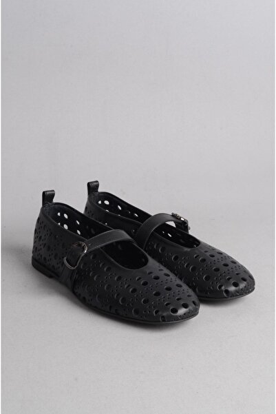 SEÇ KUNDURA Balerini negri din piele naturală - Model SEÇ 8034