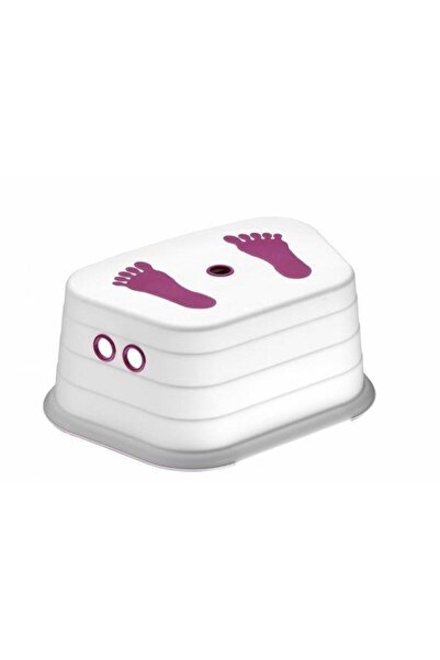 Bursev Çocuk Basamağı Yükseltici Basamak Kaydırmaz Tabure Beyazmavibeyazpembe