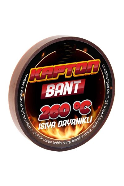 Genel Markalar Yanmaz Kapton Bandı, 260 ?c Dayanıklı Termal Bant En:6mm Boy:3...
