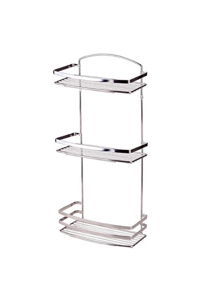 Geseus Üç Katlı Paslanmaz Çelik Banyo Rafı Mat İnox 15Yıl Garanti BK086SS