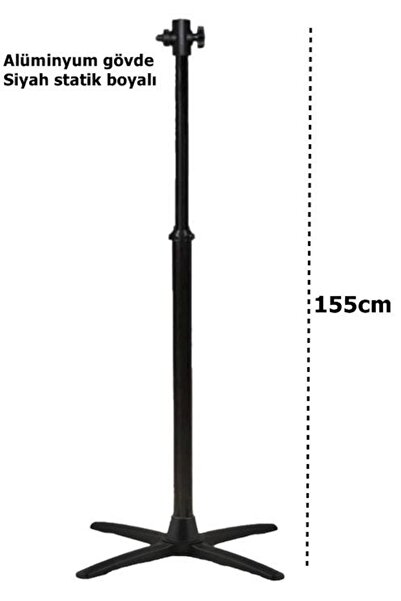 Geseus Soba Ayağı Ufo,Kumtel Istıcı Ayağı Alüminyum 155cm-Siyah