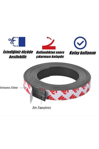 Geseus Boss Yapışkanlı Magnet Mıknatıs Kesilebilir Bant 20mmx75cm