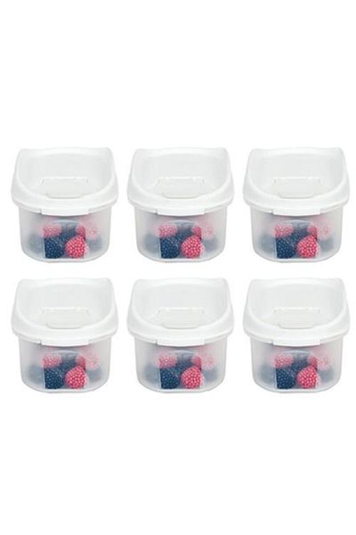 Geseus Moonstar Dry Food Pulses Storage Container 600 ml Set of 6 White-Mas-104