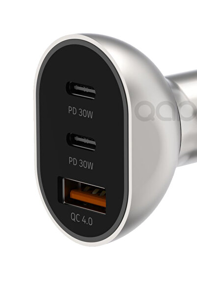 TEKNOHANE 30 Watt Type-C + USB-A Araç Şarj Aleti iPhone & Android Araç içi Şarj Cihazı Total 85W