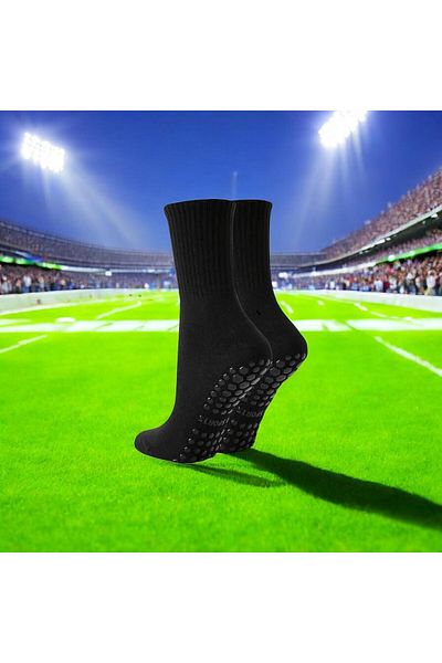Gök Sports Unisex Λευκές Αντιολισθητικές Κάλτσες Αντιολισθητική Πετσέτα σιλικόνης Σόλα χωρίς ραφή Match Pro Αθλητική κάλτσα