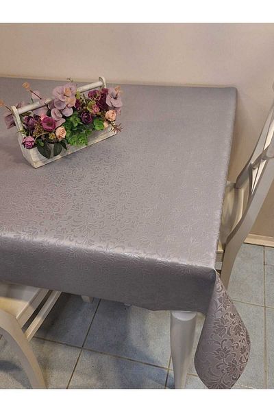 Başak Ev Tekstili Pânză de ulei din PVC din fibră - Față de masă detașabilă cu model