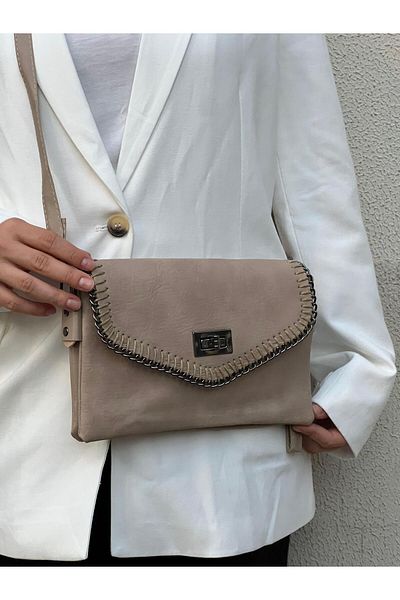 zetus Eva Model Beige Women's Hand and Shoulder Bag