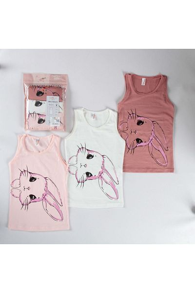 yagmurgiyim Diamond Mixed Pattern 3-Piece Girl's Undershirt Set A-120